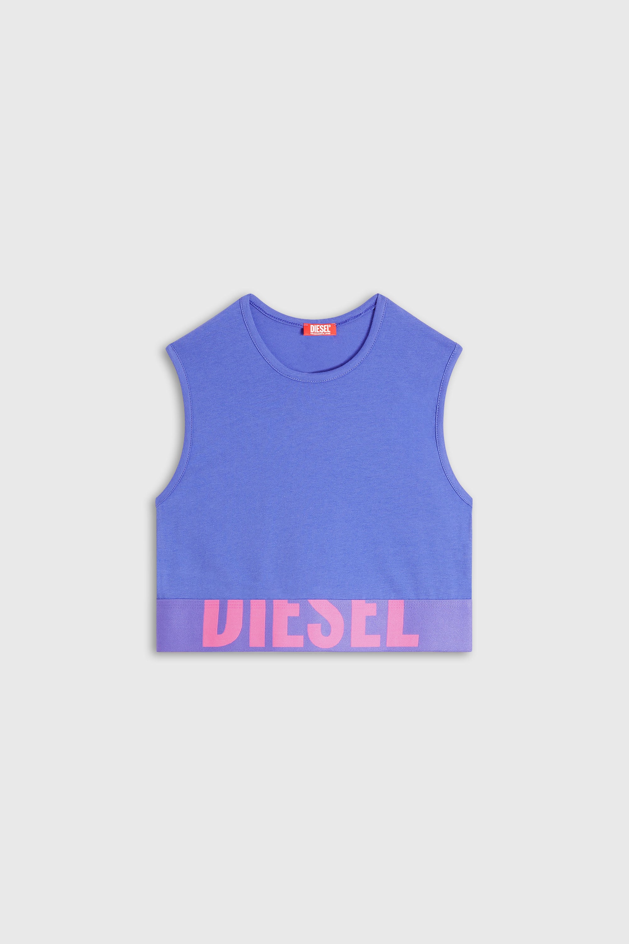 Diesel - ADA-D-POP, Woman's Cropped tank top with cut-off logo in Violet - 2