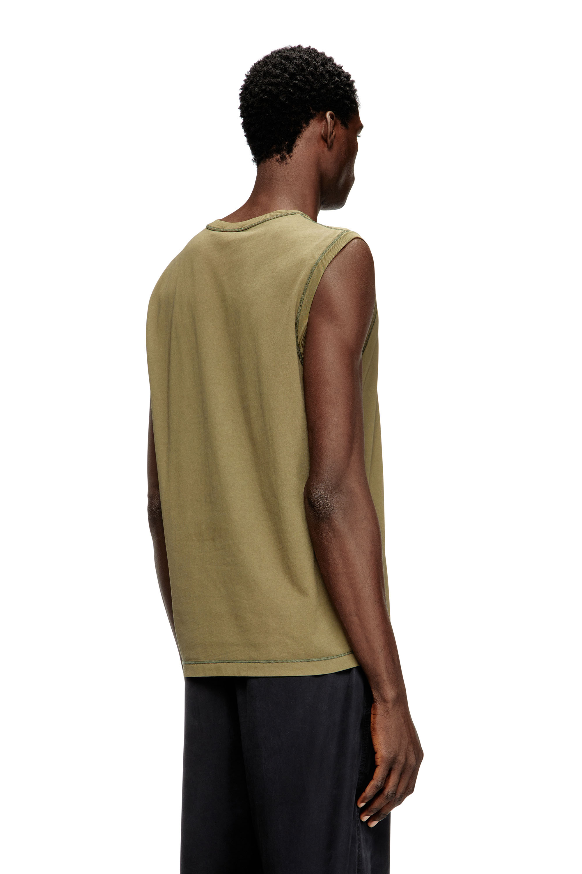 T-BISCO-IOD, 5AF Diesel - T-BISCO-IOD, Man's Sleeveless cotton top with metallic Oval D in null - 4