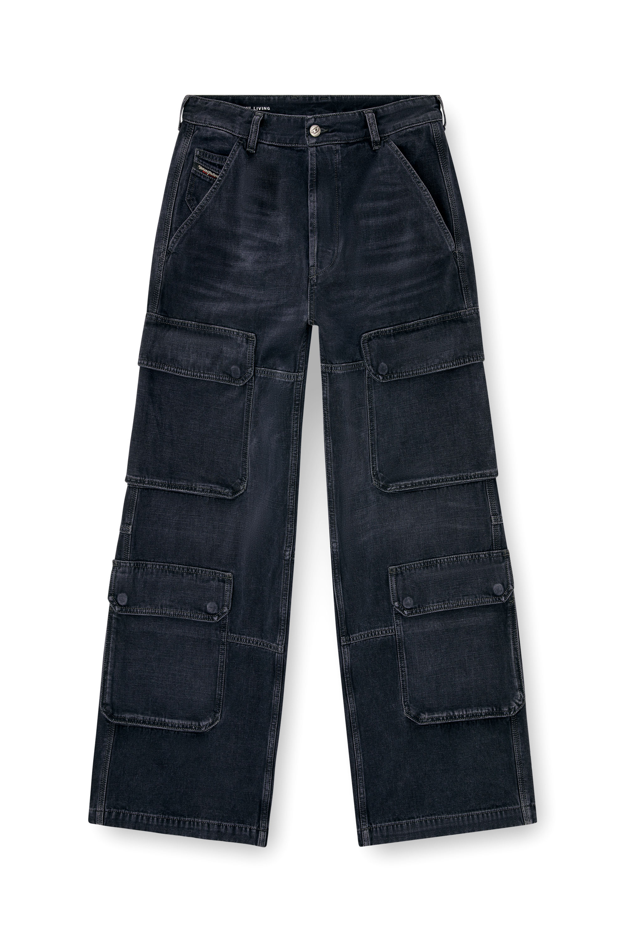 Relaxed Jeans D-Touch 007Z9, Black/Dark grey Diesel - Man's Relaxed Jeans D-Touch 007Z9, Black/Dark grey - 2