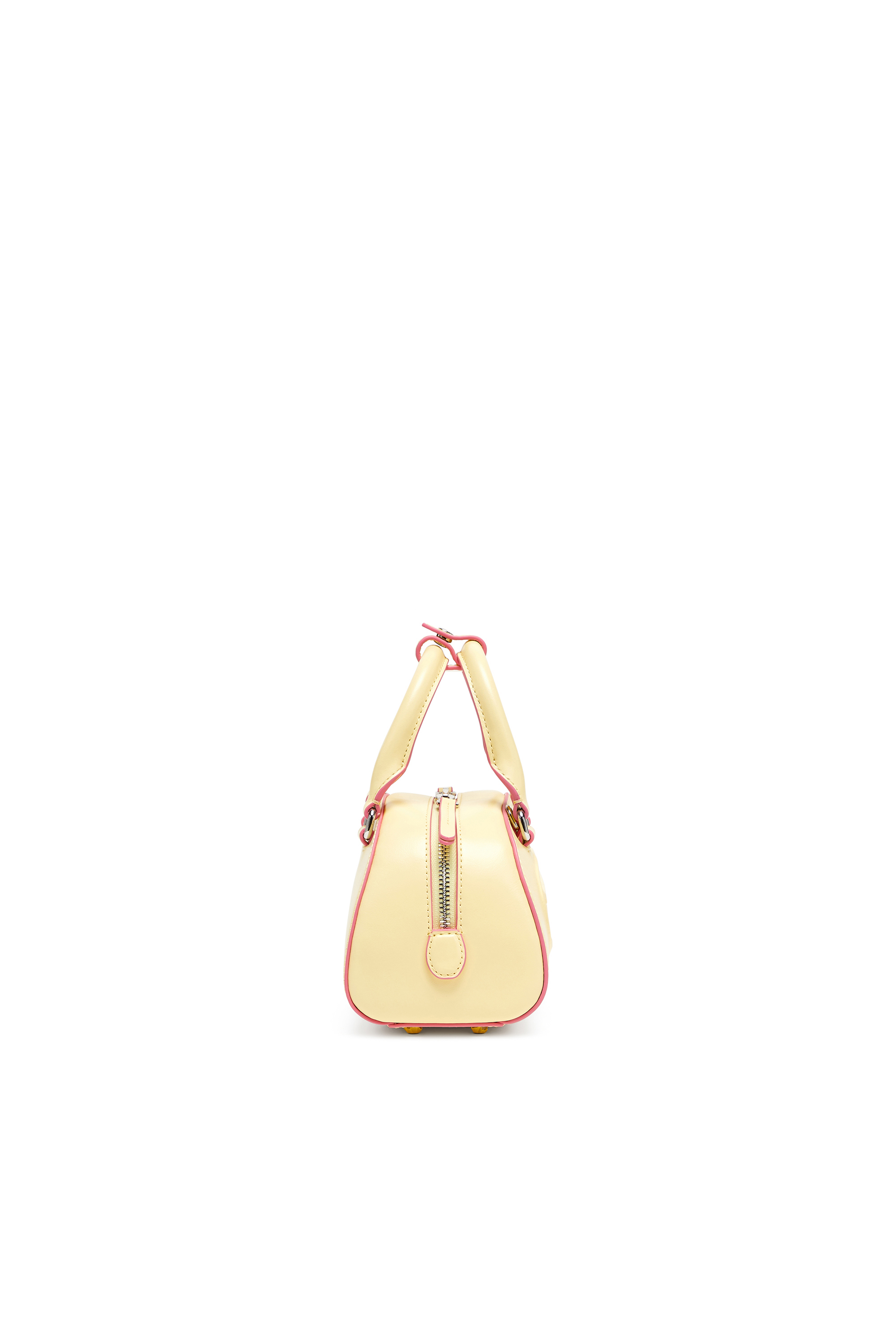 Diesel - 1DR DOME CROSSBODY, Woman's 1DR Dome-Leather mini bowling bag in Yellow - 4