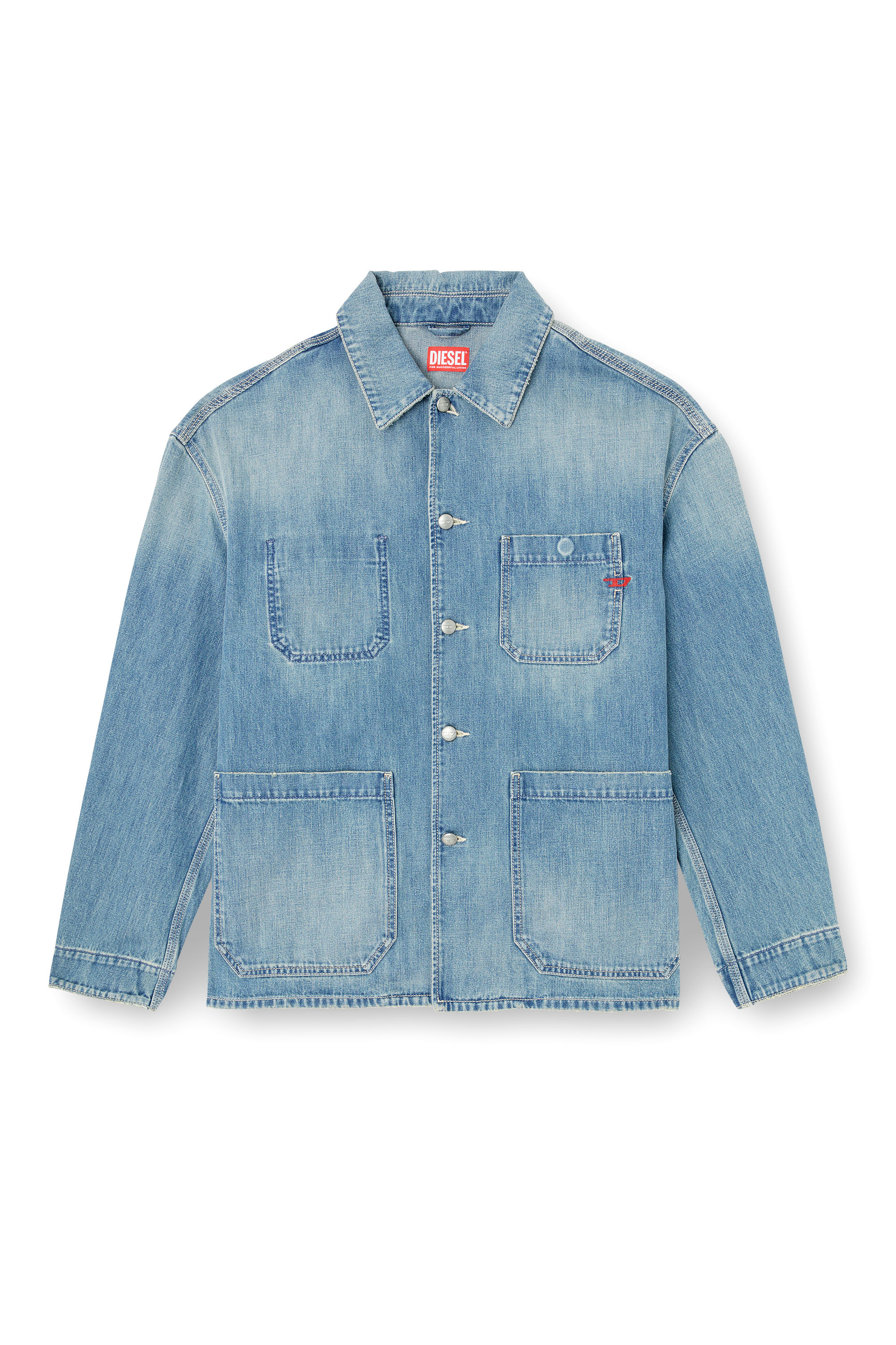 Diesel - D-STACK-U, Unisex's Utility-style denim jacket in Medium blue - 3