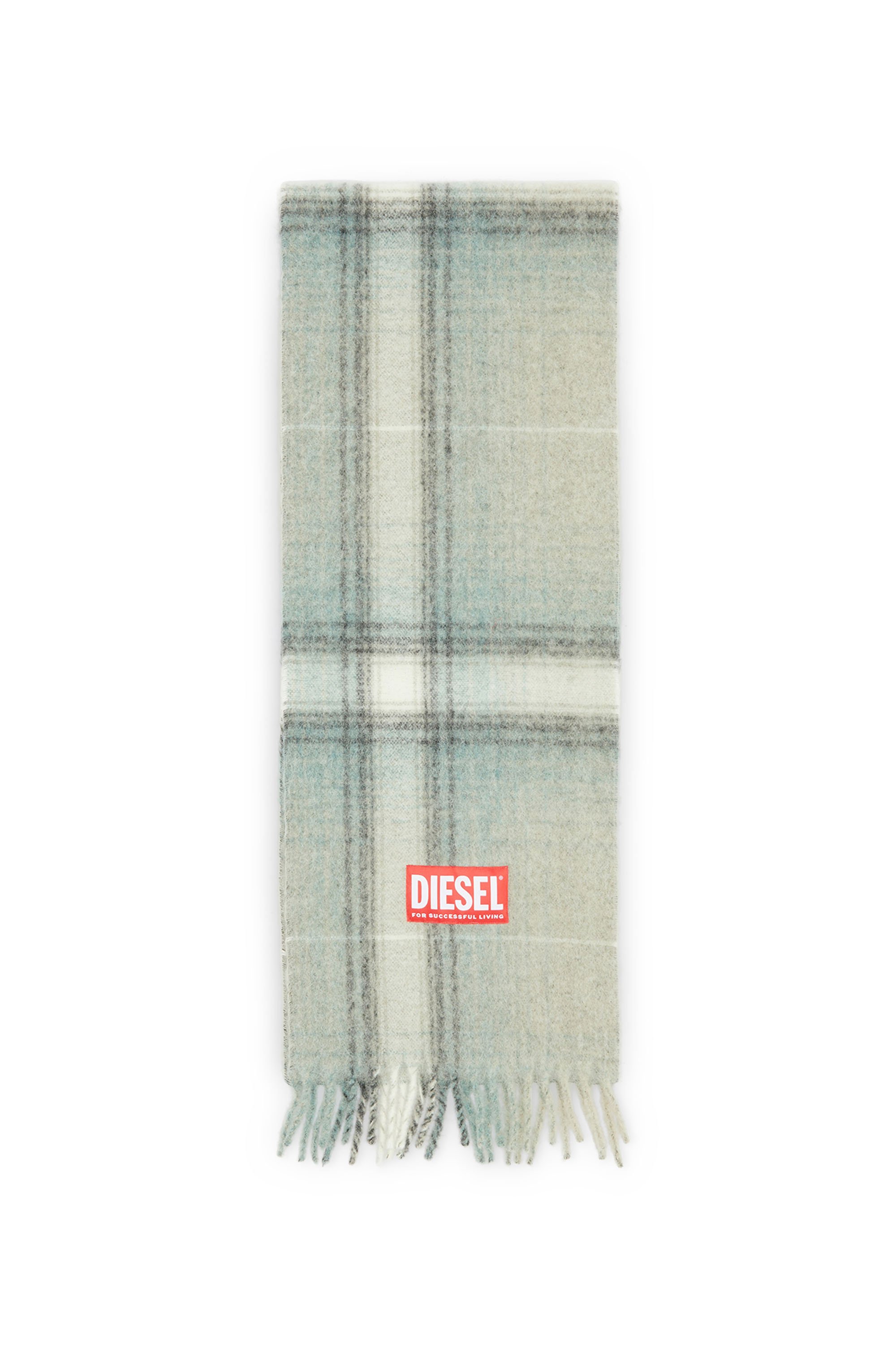 Diesel - S-BESTRO, Man's Checked scarf in wool and alpaca in Grey - 1