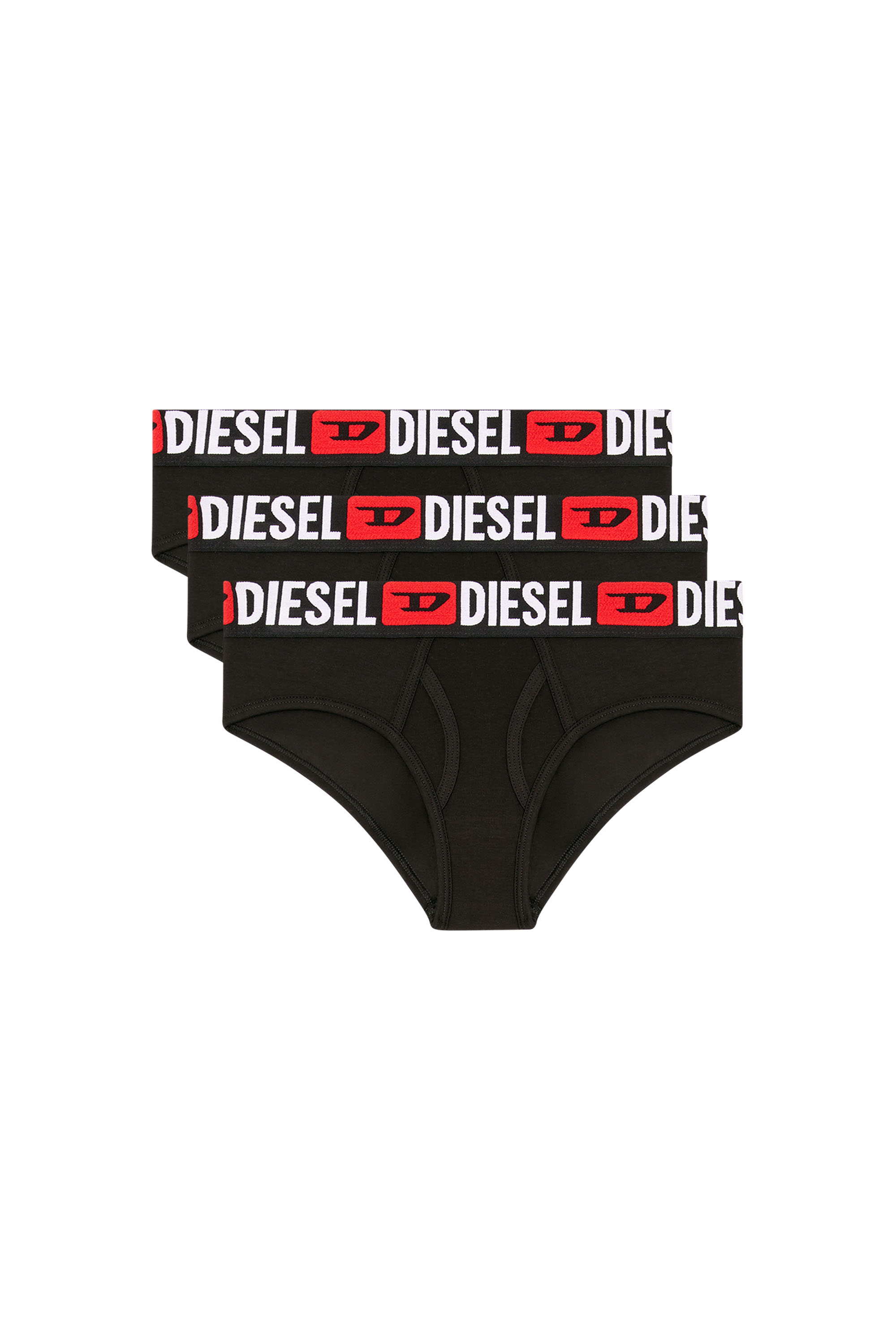 Diesel - OXY-D-CORE-3PACK, Woman's Three-pack briefs with maxi-logo waist in Black - 1