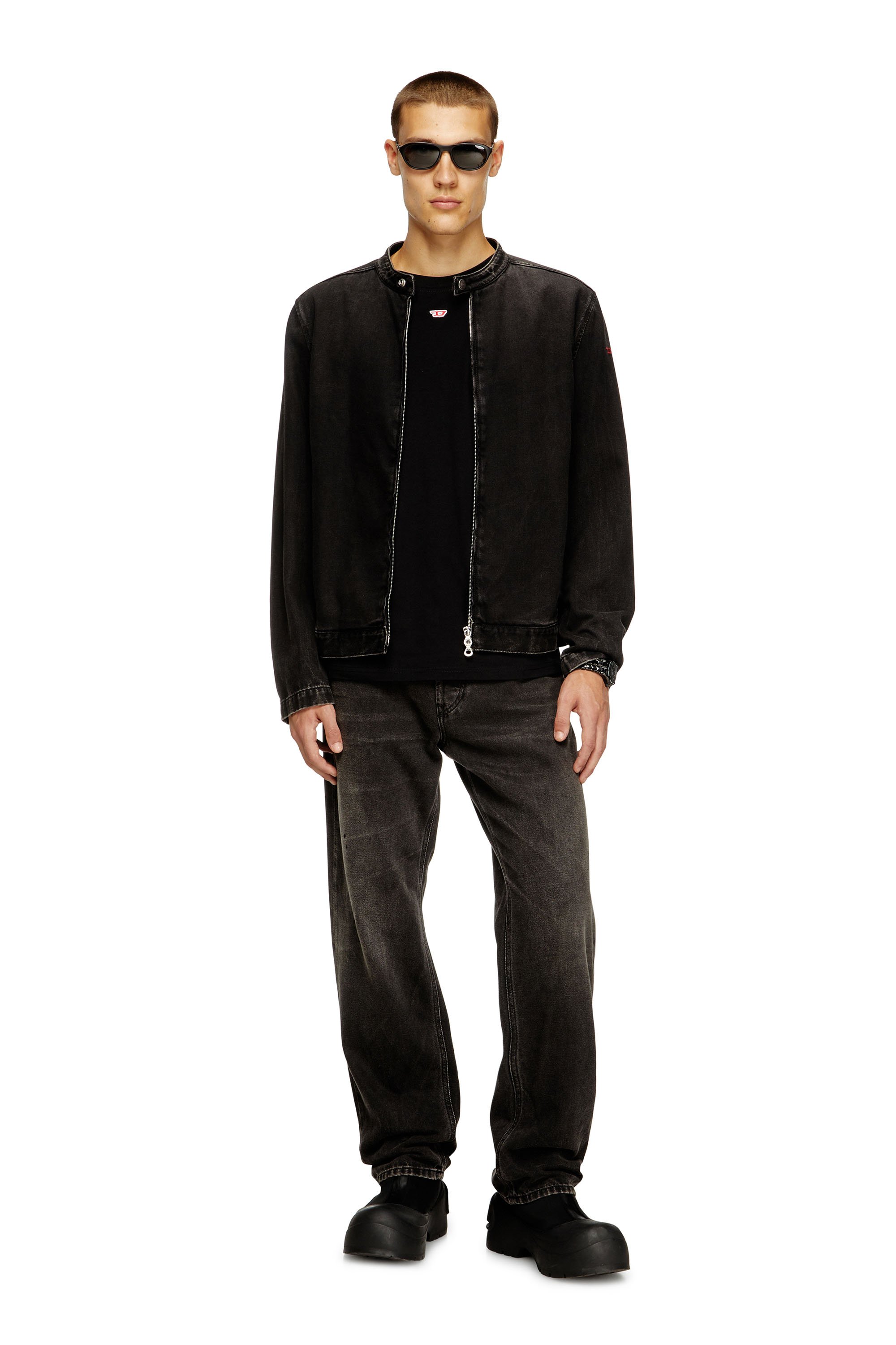 Diesel - T-BOXT-LS-D, Unisex's Longs-sleeve T-shirt with D patch in Black - 4