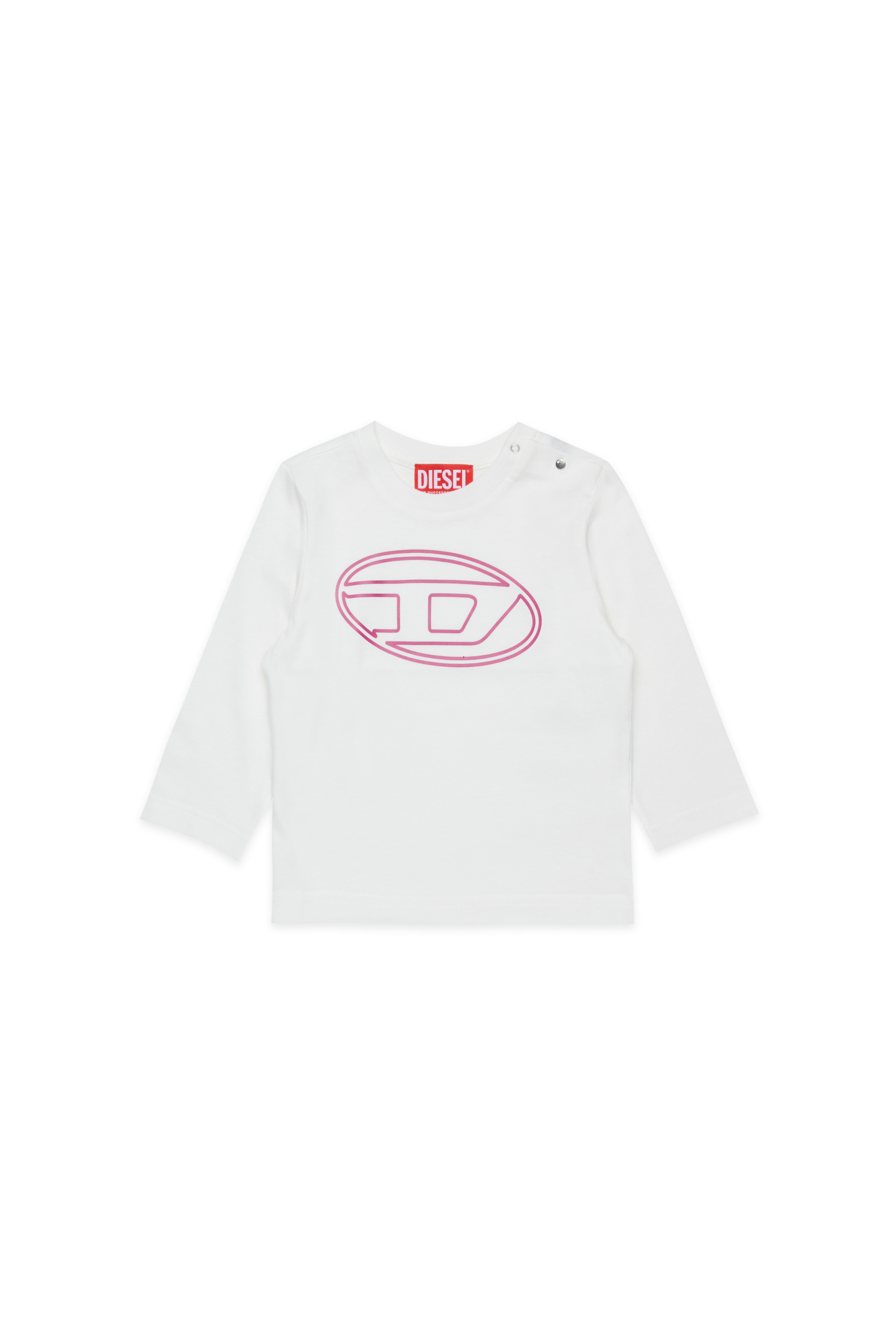 Diesel - TRULLYB, Unisex's Cotton t-shirt with logo print in White/Pink - 1