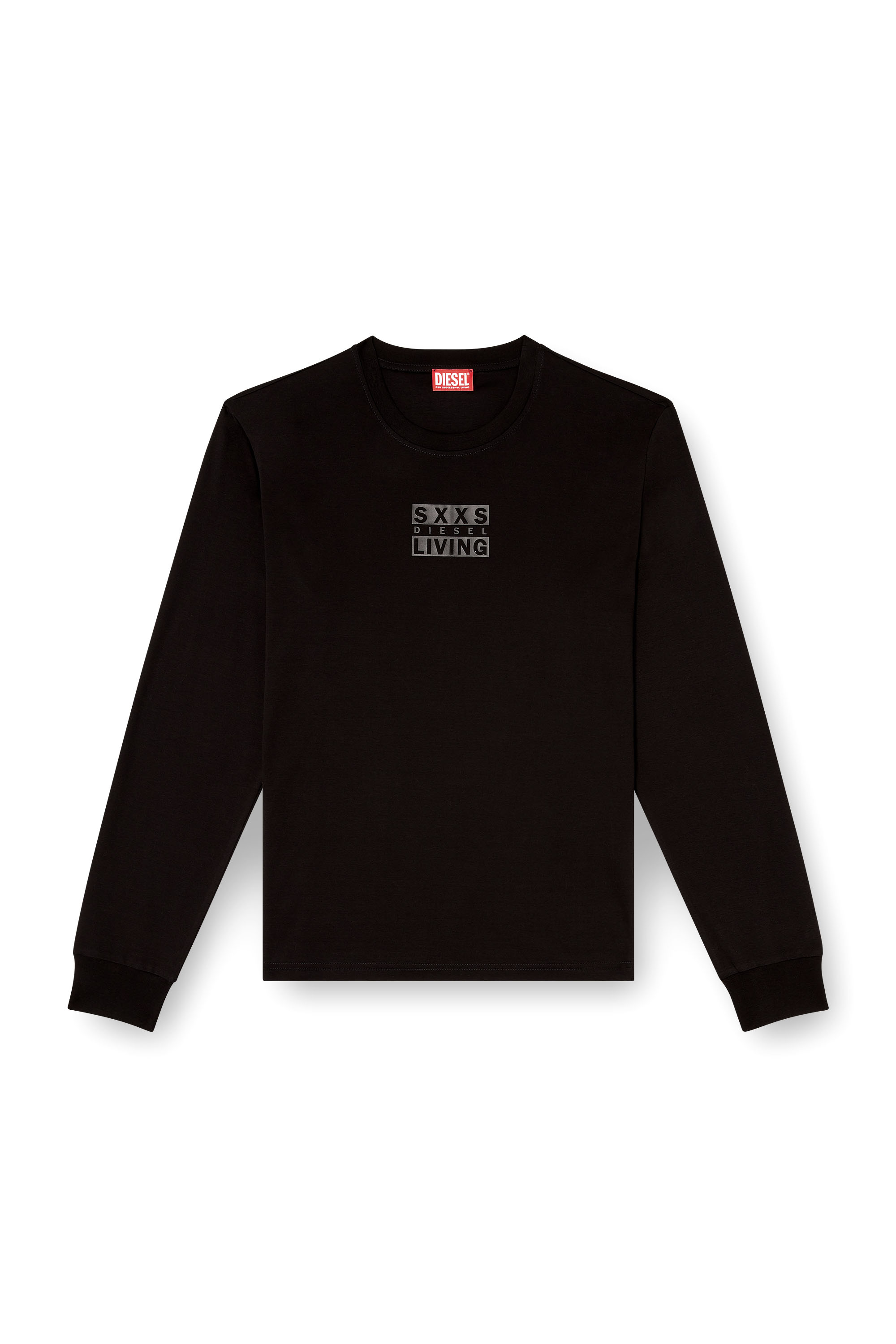 Diesel - T-MADJUST-LS-T1, Man's Long-sleeve cotton t-shirt in Black - 3