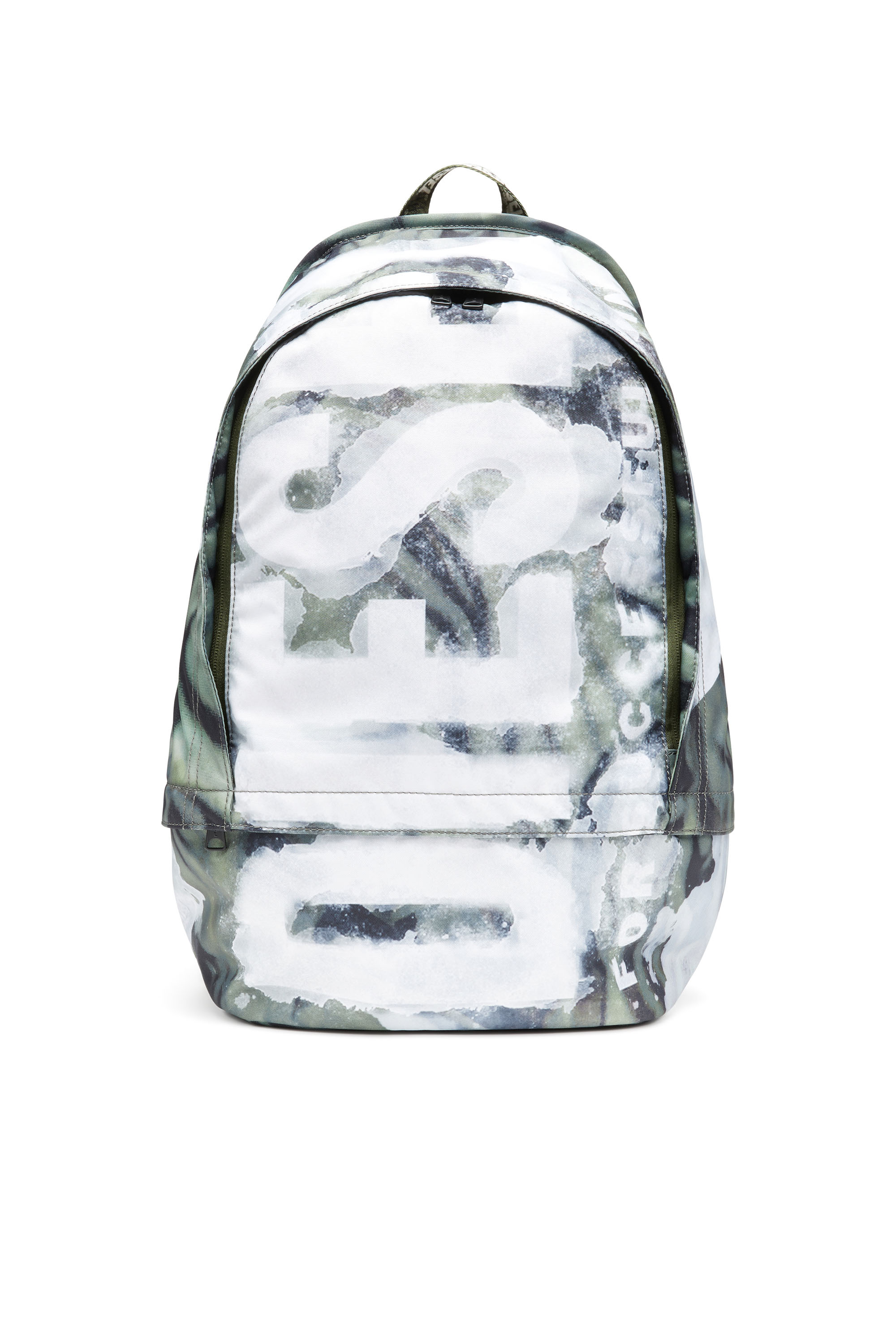Diesel - RAVE BACKPACK X, Unisex Rave-Backpack with wet-effect camo print in Multicolor - Image 1