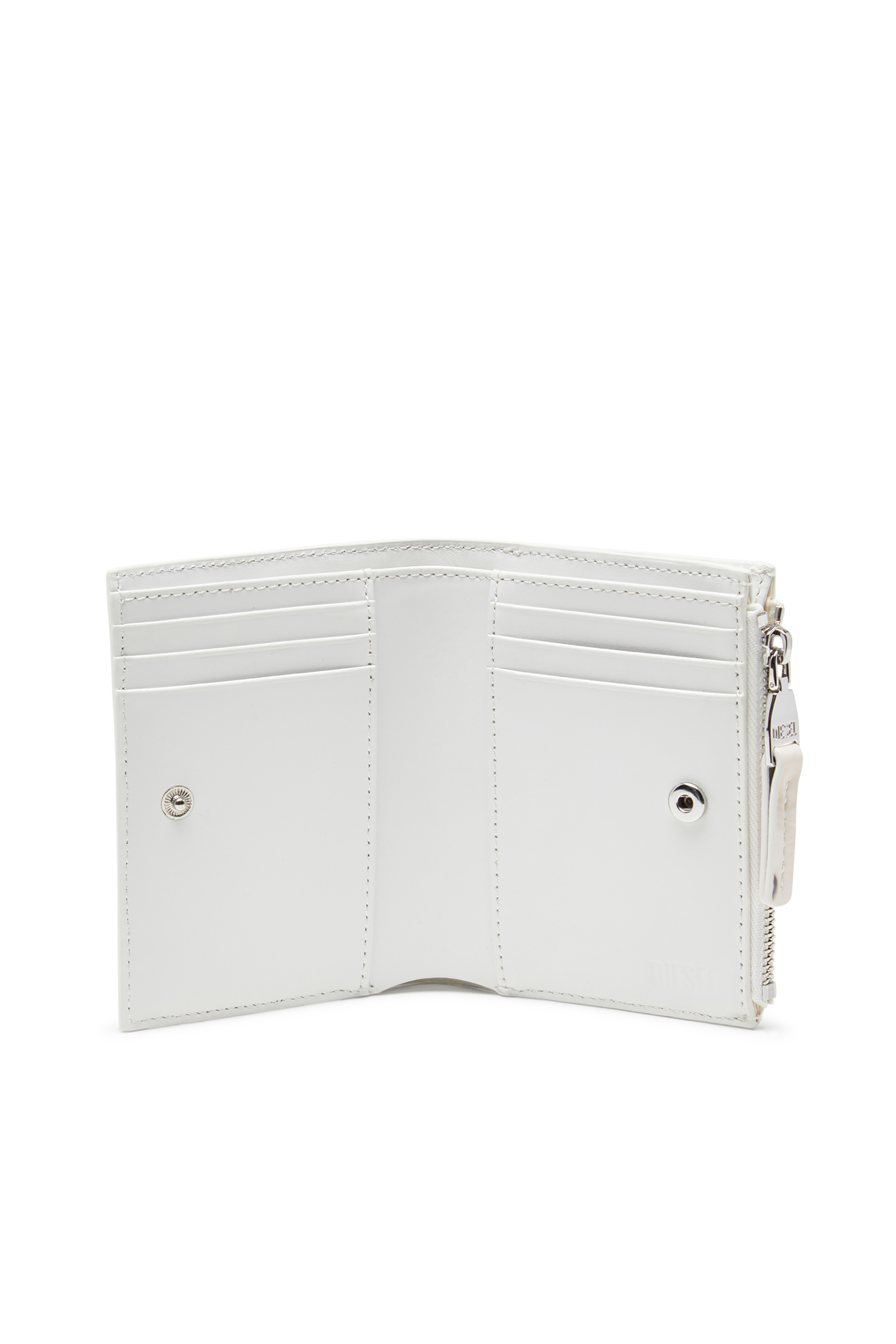 Diesel - PLAY BI-FOLD ZIP II, Woman's Small wallet in printed glossy PU in White - 3