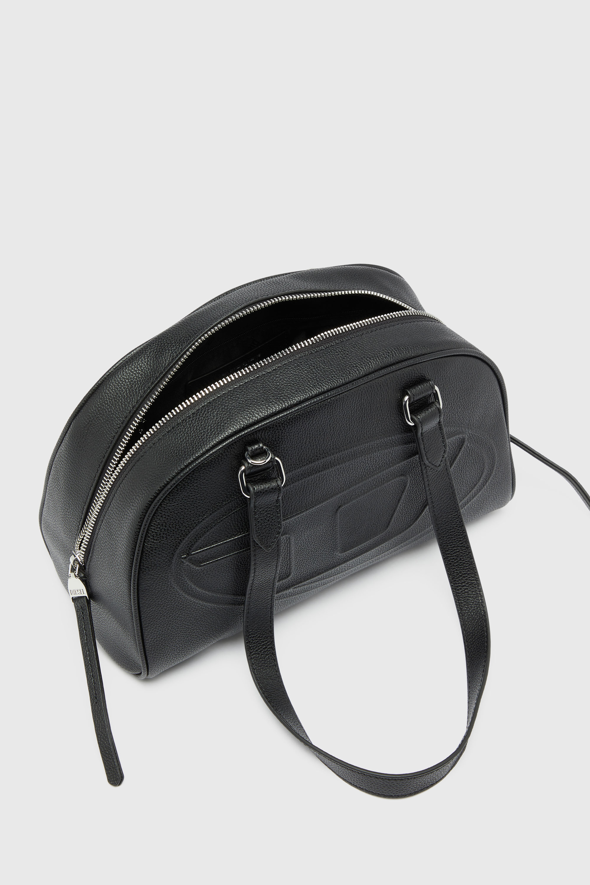 Diesel - 1DR DOME SHOULDER, Unisex's 1DR Dome - Leather Boston bag with embossed logo in Black - 4