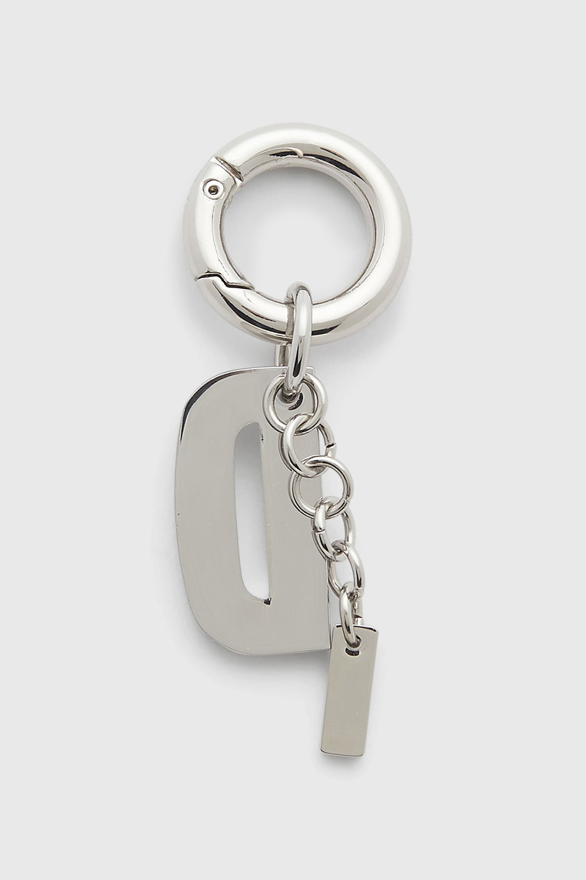 Diesel - CHARM-D, Woman's Metal keyring charm with crystal D in Silver - 2