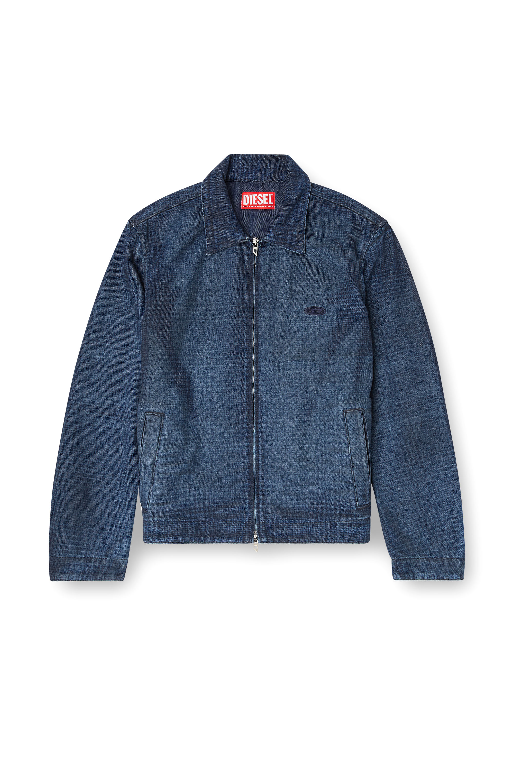 Diesel - D-ROHEEN-S, Man's Jacket in Prince of Wales denim in Dark Blue - 2
