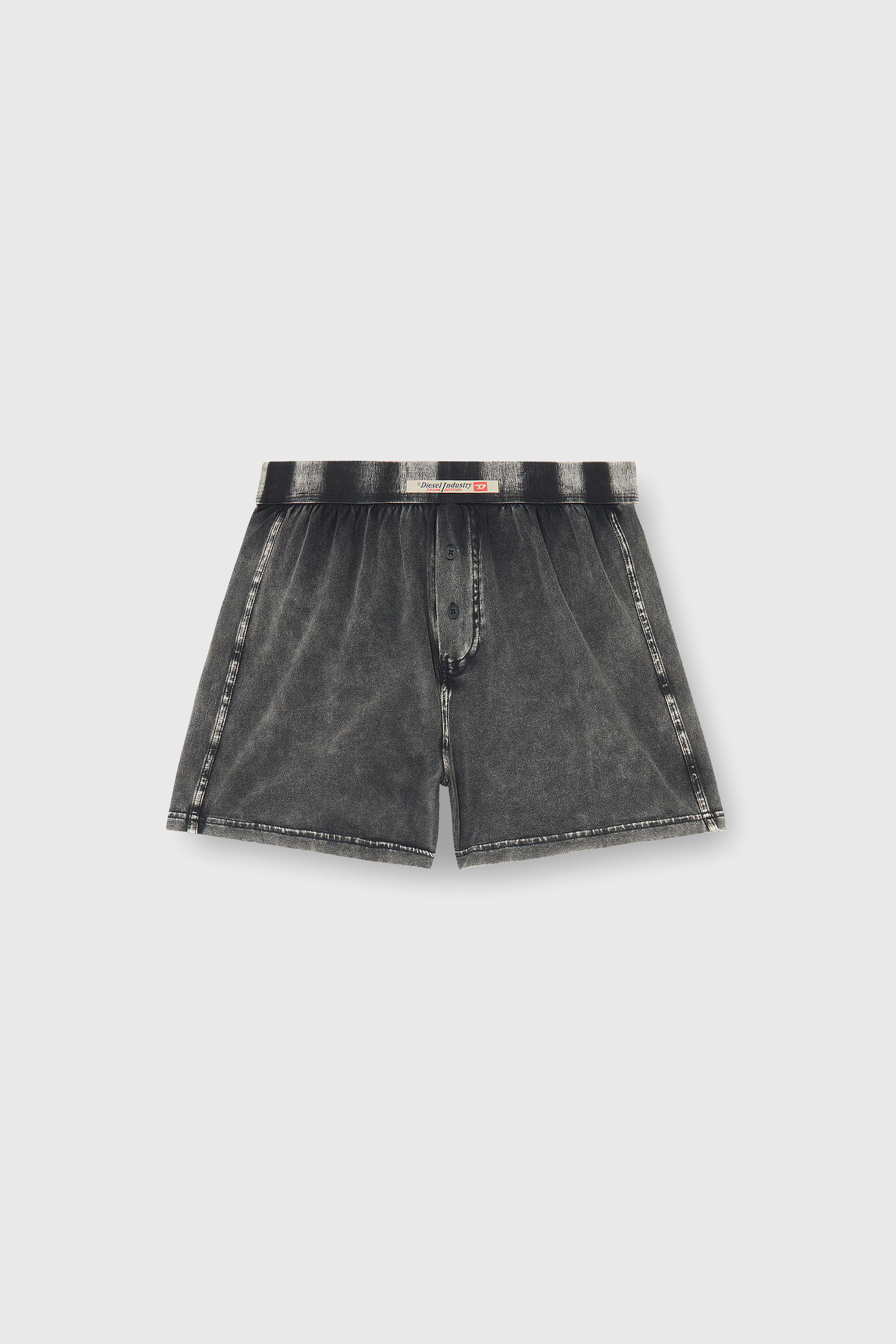 Diesel - STARPER-EL-DNM, Man's Boxer briefs in cotton with denim effect in Dark grey - 2