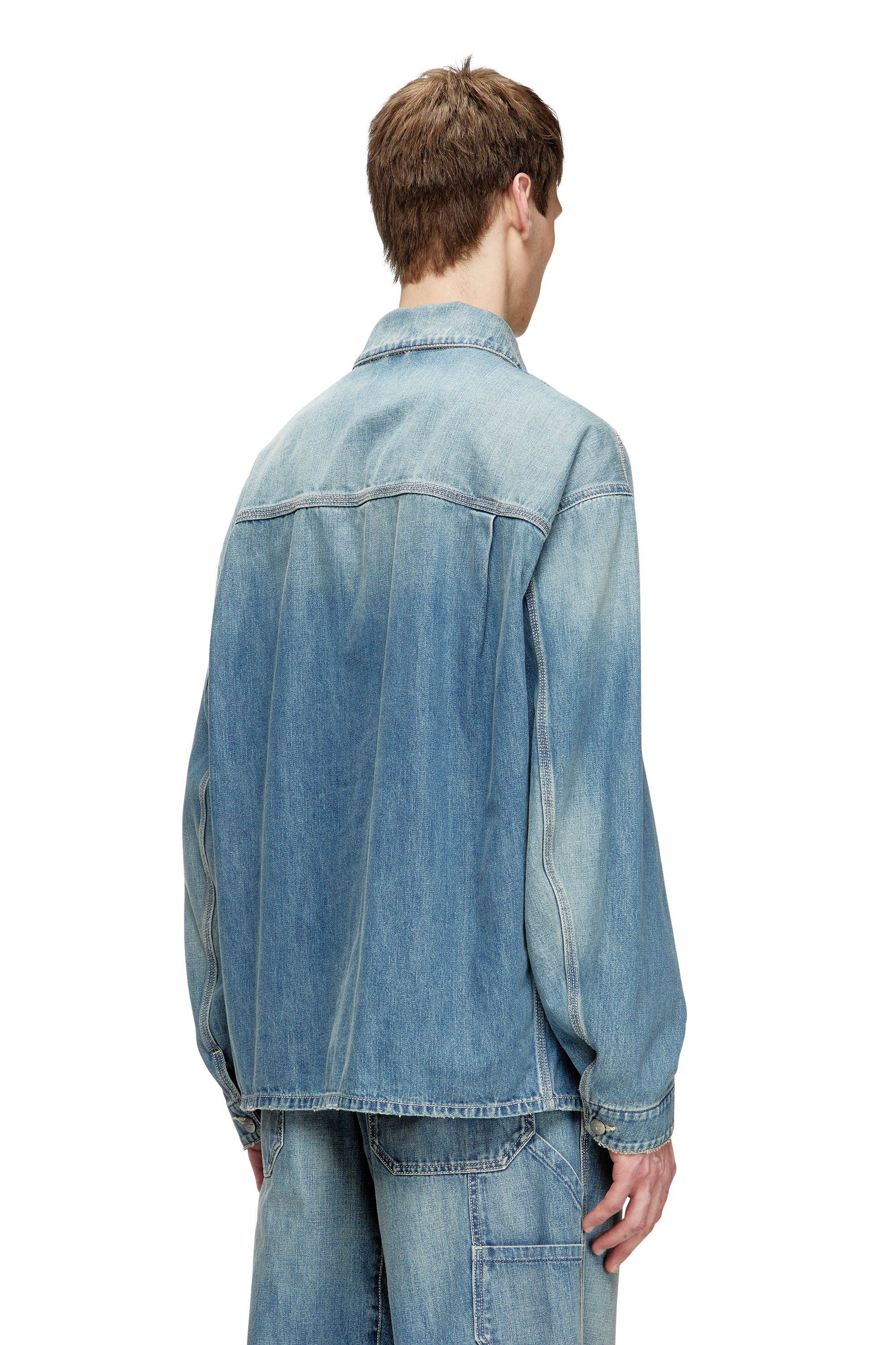 Diesel - D-STACK-U, Unisex's Utility-style denim jacket in Medium blue - 4