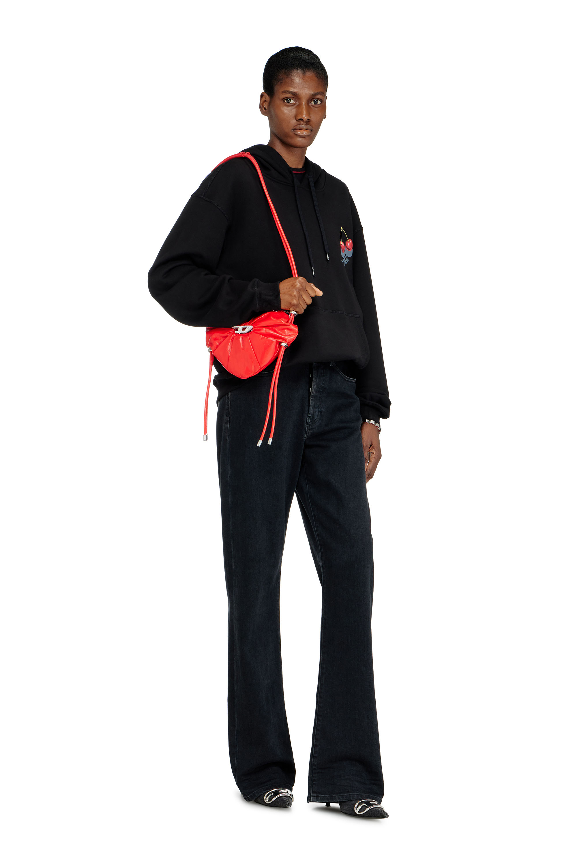 Diesel - SCRUNCH-D HEART, Woman's Scrunch-D-Heart shoulder bag in scrunched leather in Red - 7