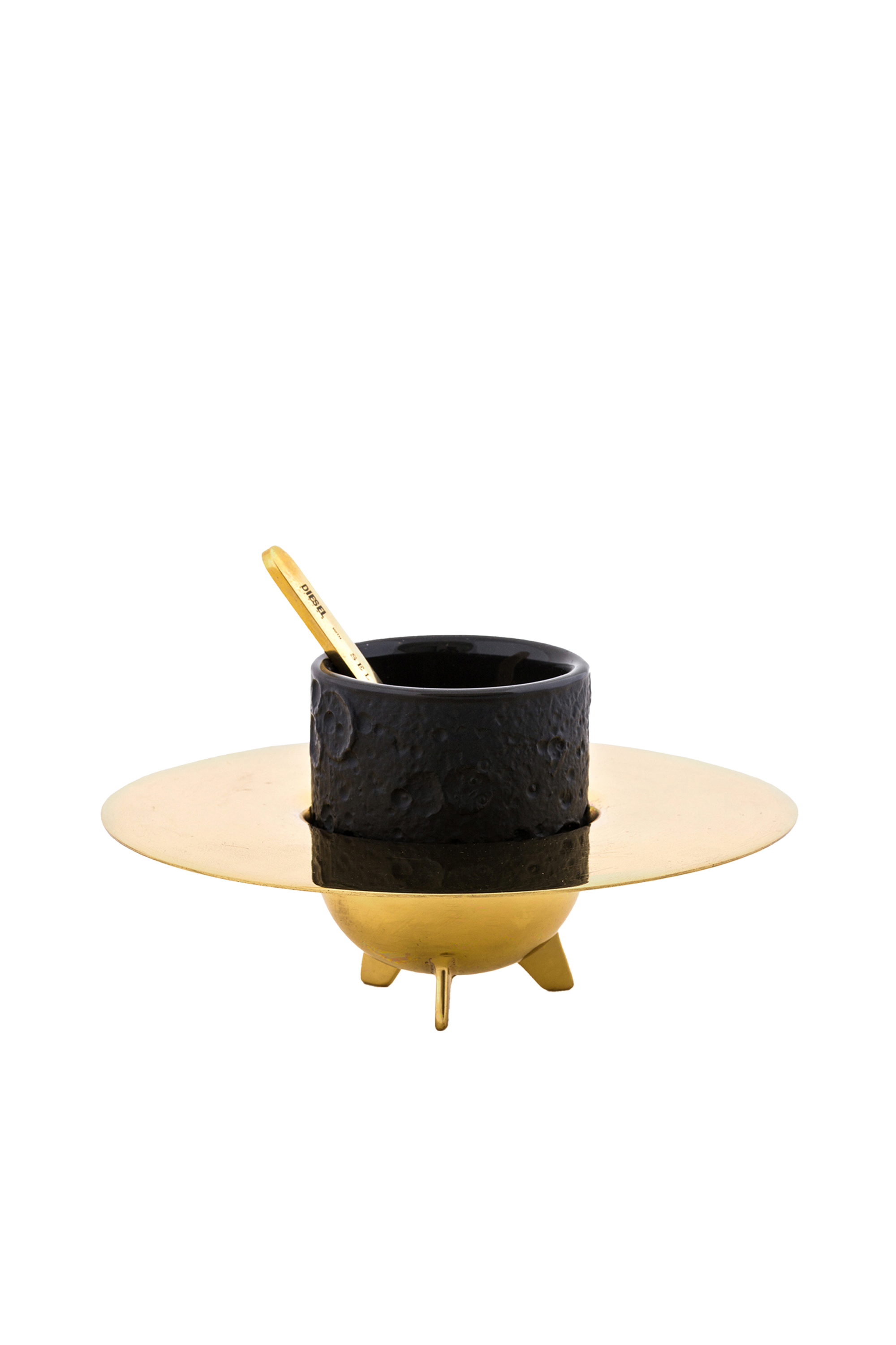 Diesel - 10873 COSMIC DINER, Unisex's Black stoneware and brass coffee set in Gold - 1