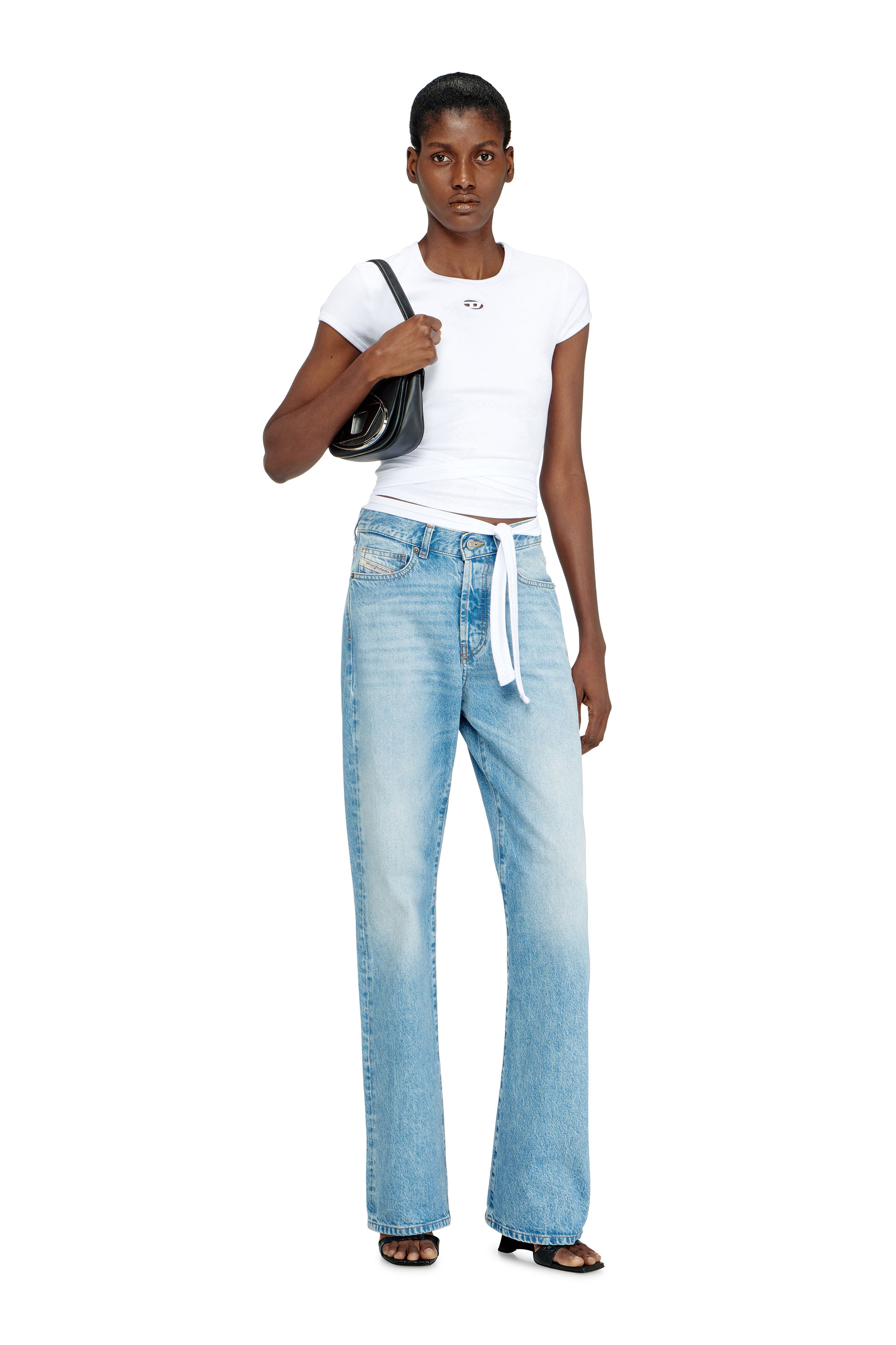 Diesel - 1DR, Woman's 1DR-Iconic shoulder bag in nappa leather in Black - 2