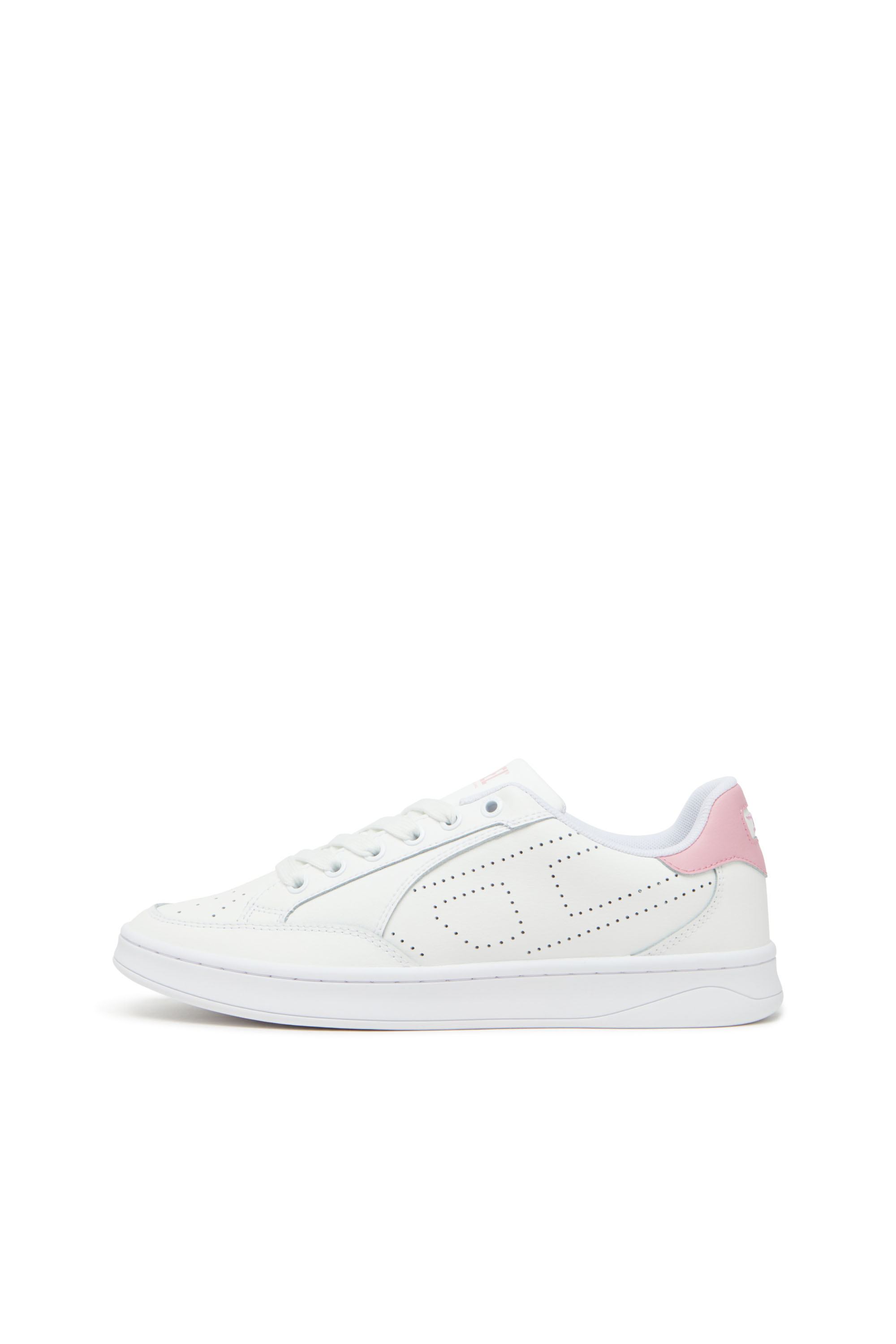 Diesel - S-DAKOTA LOW W, Woman's S-Dakota-Leather sneakers with perforated logo in White/Pink - 7