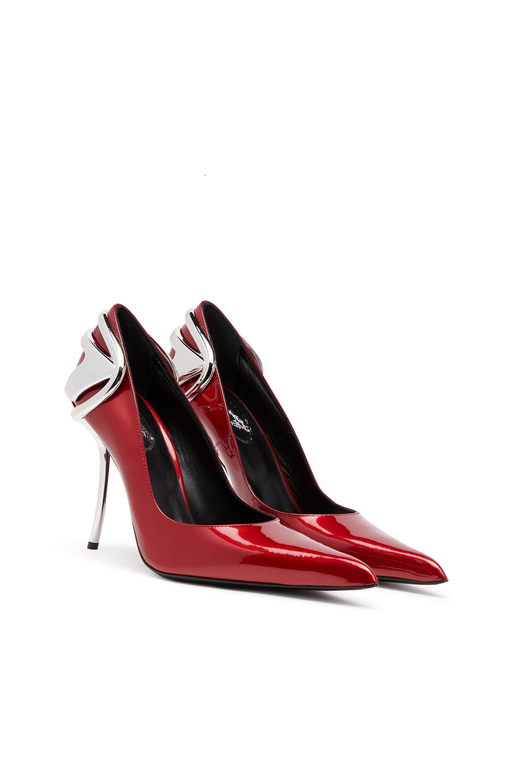 Diesel - D-TEN&HALF P, Woman's D-Ten&Half-Patent leather pumps with Oval D heel in Red - 2