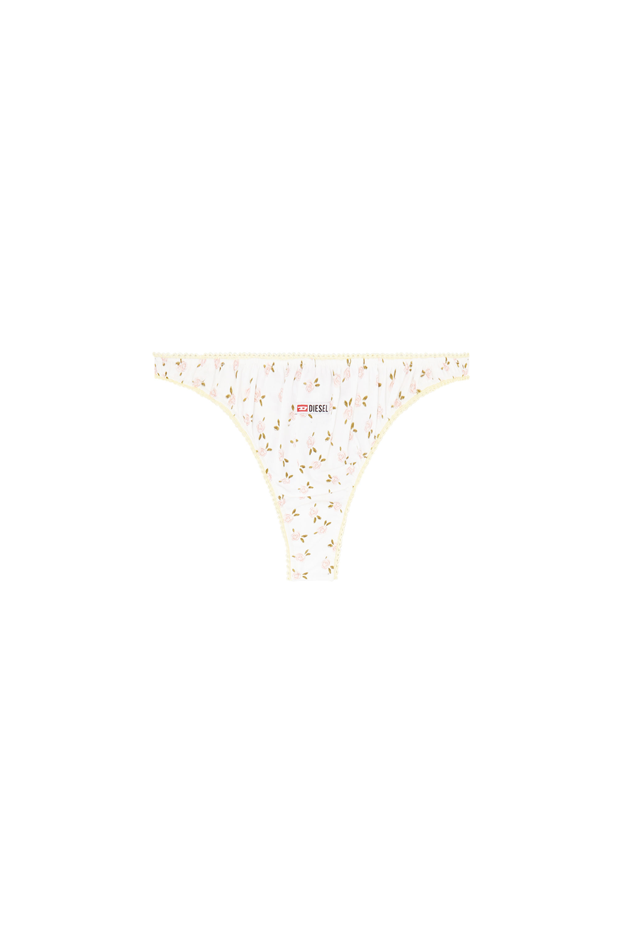 Diesel - ALEXIS-D-CORE, Woman's Thong in cotton with all-over floral print in White - 3