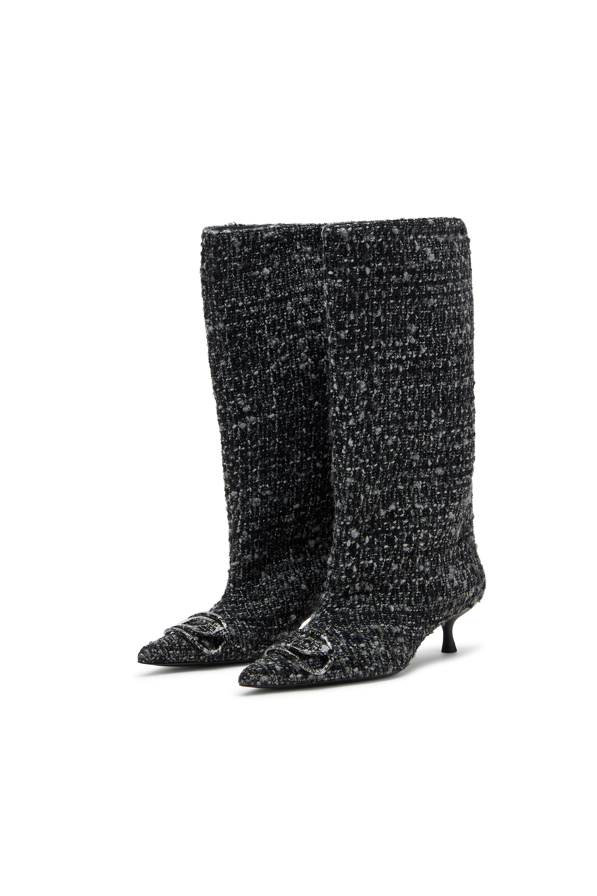 Diesel - D-VENUS 40 KB TUBE, Woman's D-Venus-Bouclé  knee-high boots in Black - 7