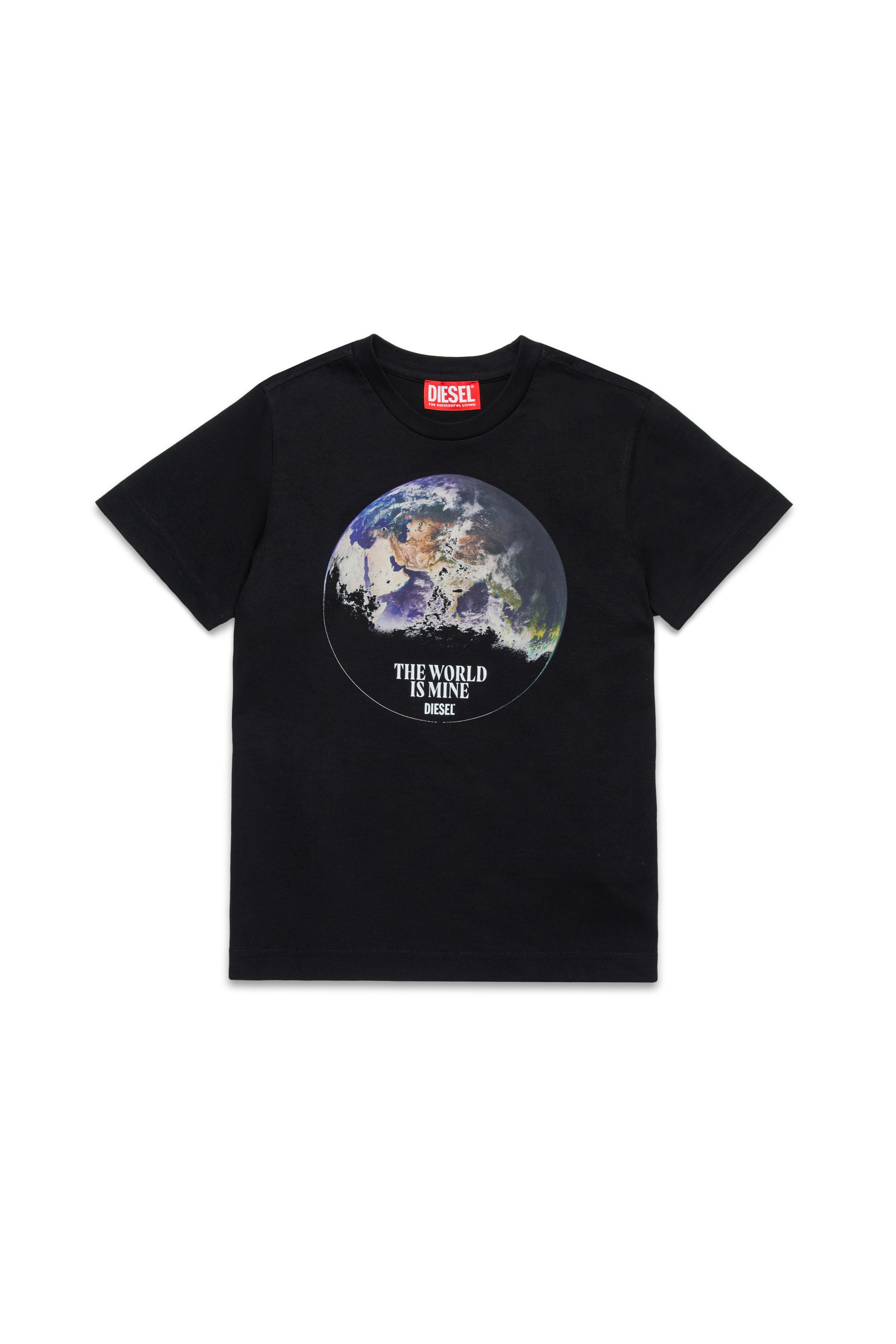 Diesel - TDIEGORL4, Man's T-shirt with globe logo in Black - 1