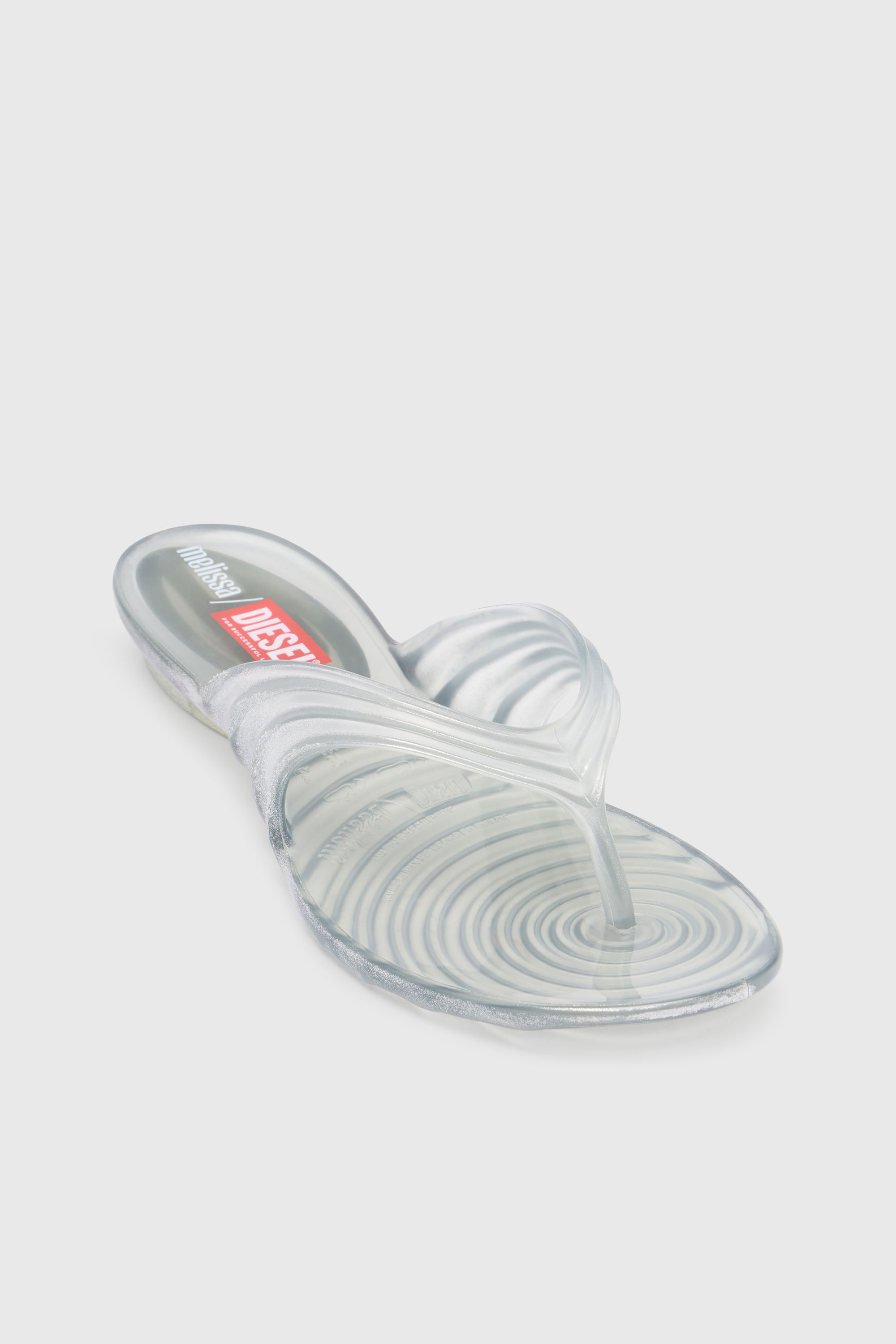 Diesel - MELISSA QUANTUM THONG, Woman's Sculptural flip-flops in Melflex&reg; in Silver - 6