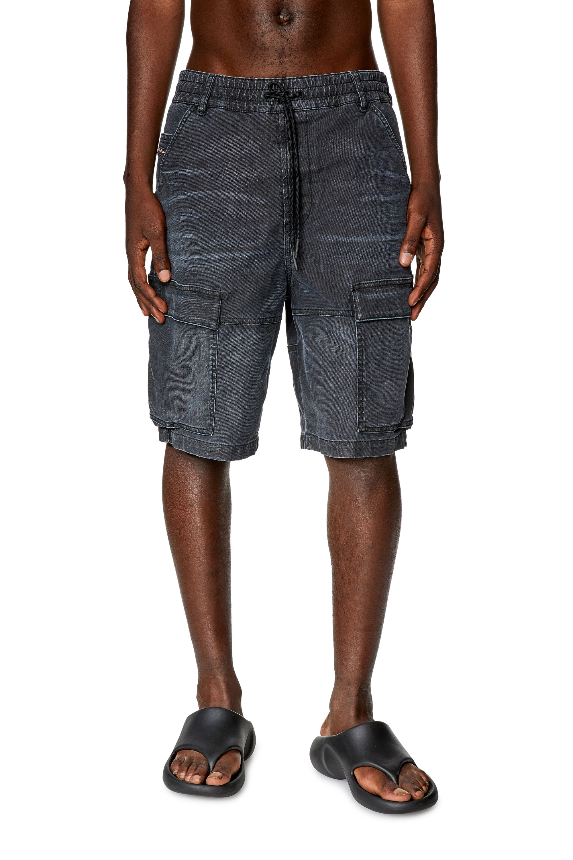 Diesel - D-KROOLEY-CARGO-SHORT JOGG, Black - Image 1