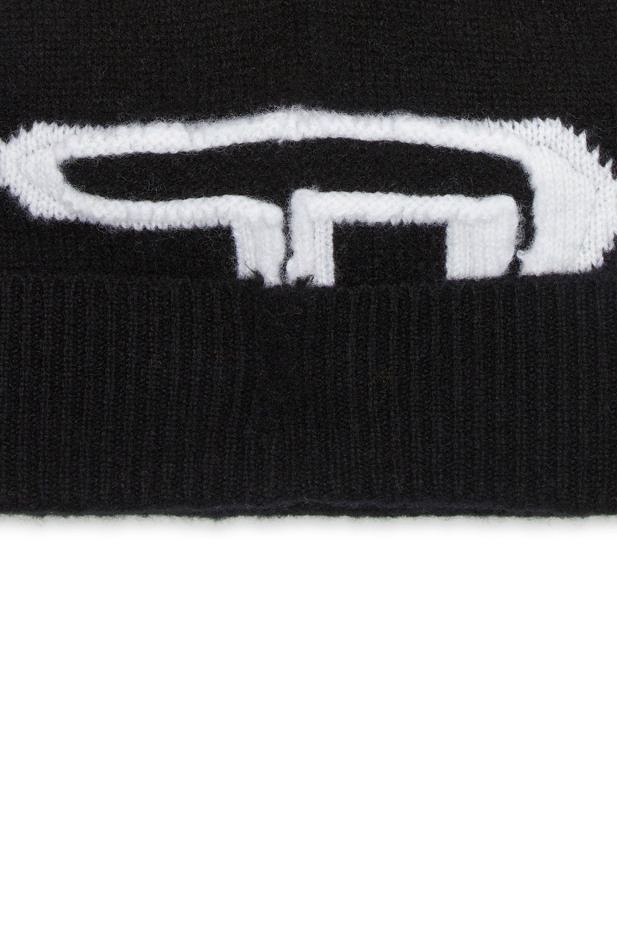 Diesel - K-PEEL, Unisex Wool beanie with peel-off logo in Black - Image 3