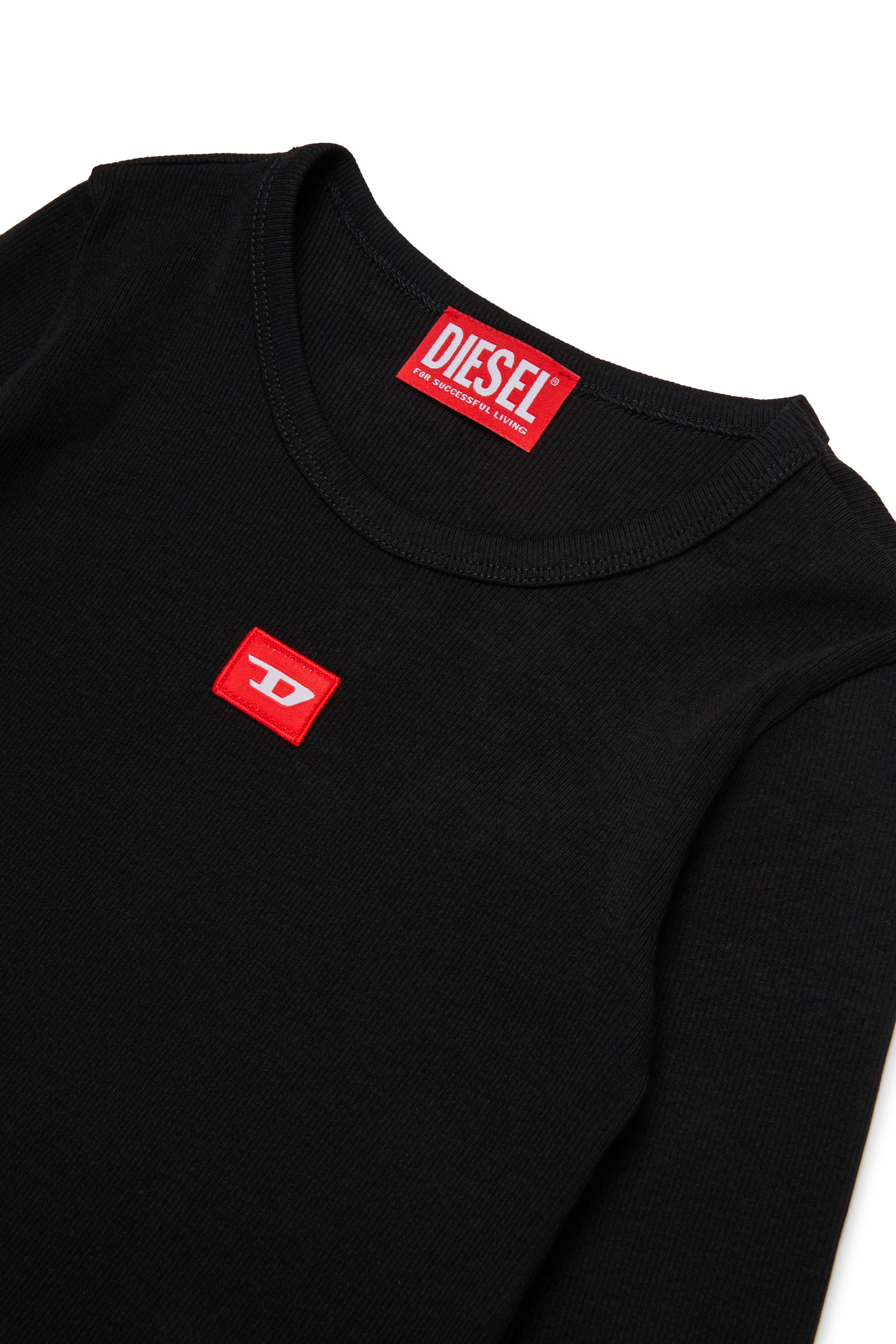 Diesel - TBALLETD, Woman's Cotton T-shirt with contrasting logo in Black - 3