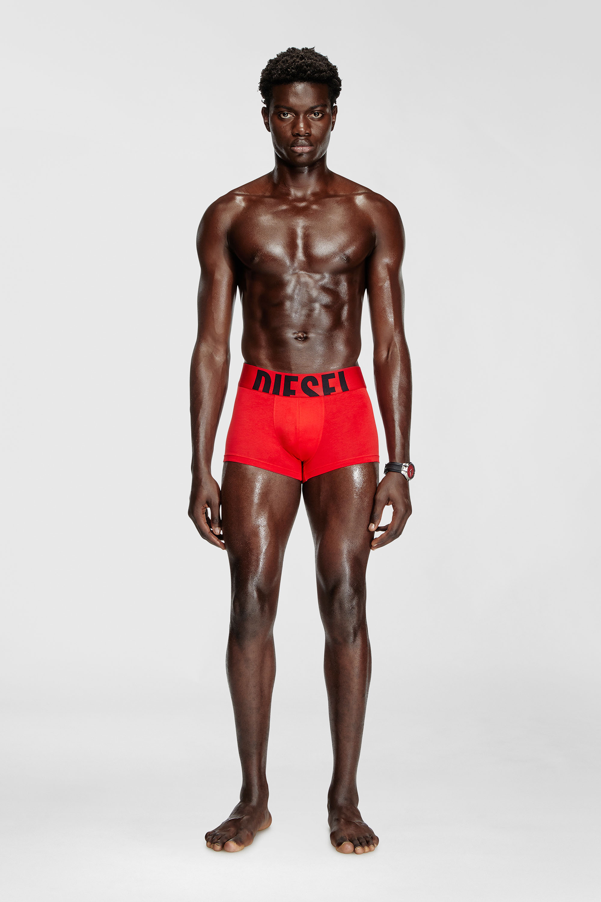 Diesel - UMBX-DAMIENTHREEPACK-5.5EL, Man's Three-pack boxer briefs in stretch cotton in Red/Black - 2