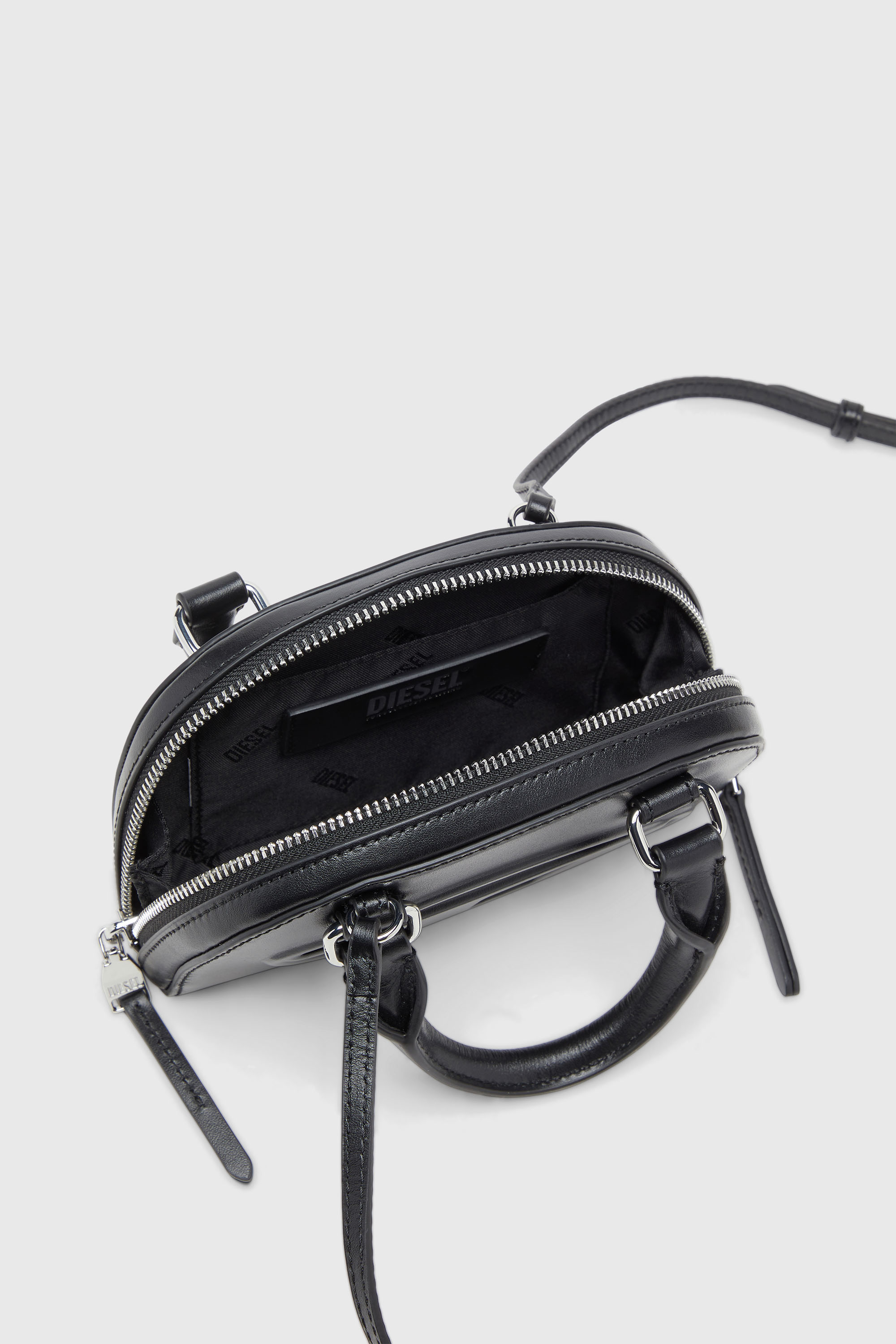 Diesel - 1DR DOME CROSSBODY XS, Woman's 1DR Dome-Slim bowling bag in nappa leather in Black - 4